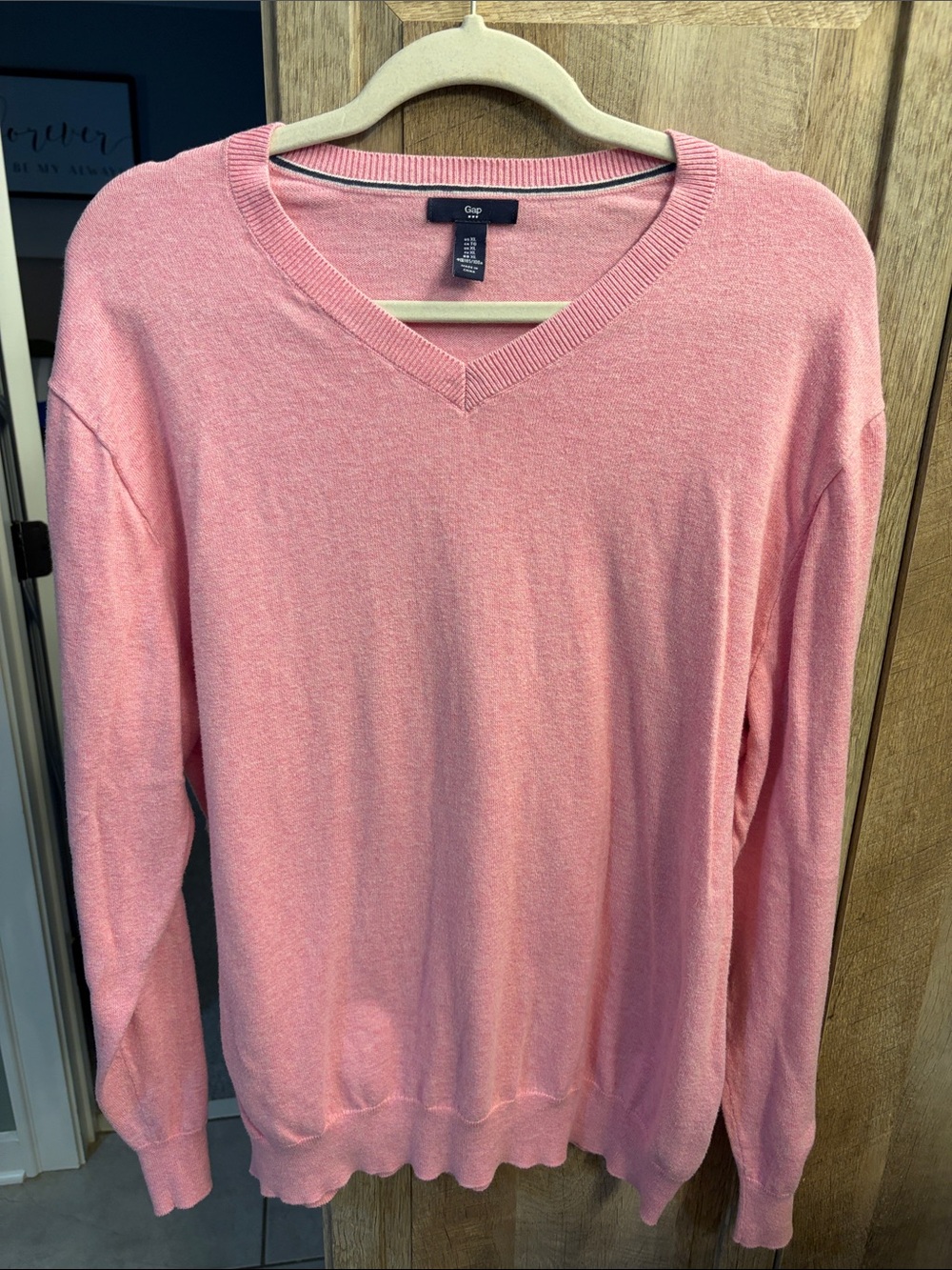 GAP XL casual 100% cotton Pink Heather V-neck sweater unisex